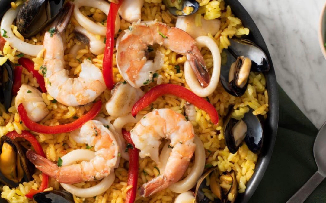 Paella con mariscos